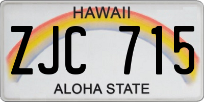 HI license plate ZJC715