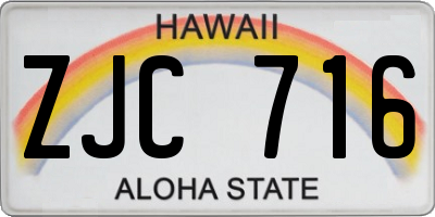 HI license plate ZJC716