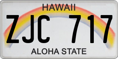 HI license plate ZJC717