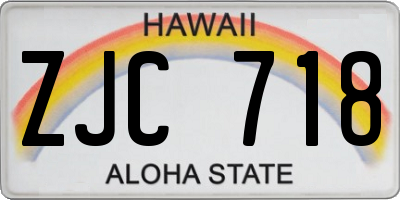 HI license plate ZJC718