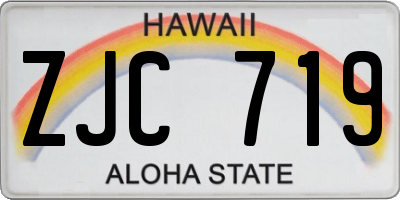 HI license plate ZJC719