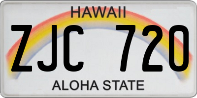 HI license plate ZJC720