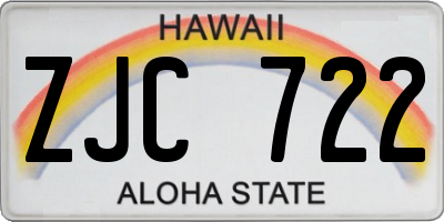 HI license plate ZJC722
