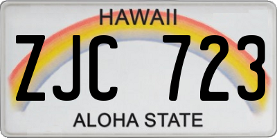 HI license plate ZJC723