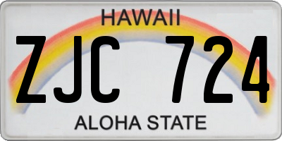 HI license plate ZJC724