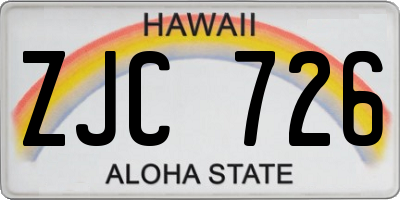 HI license plate ZJC726