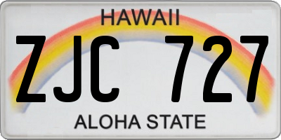 HI license plate ZJC727