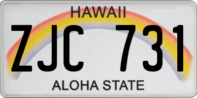 HI license plate ZJC731