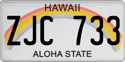HI license plate ZJC733