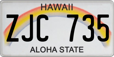 HI license plate ZJC735