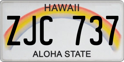 HI license plate ZJC737