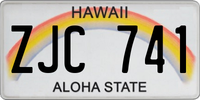 HI license plate ZJC741