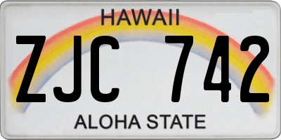 HI license plate ZJC742