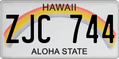 HI license plate ZJC744