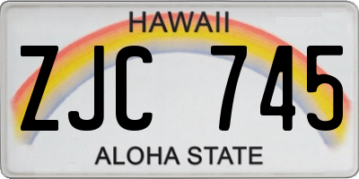 HI license plate ZJC745