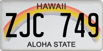 HI license plate ZJC749