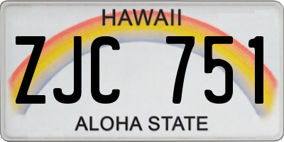 HI license plate ZJC751