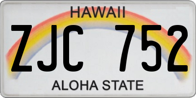 HI license plate ZJC752