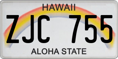 HI license plate ZJC755