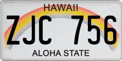 HI license plate ZJC756