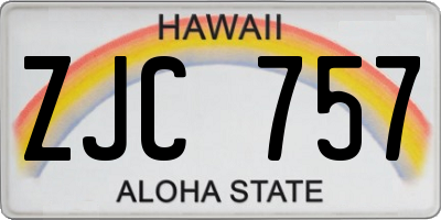 HI license plate ZJC757