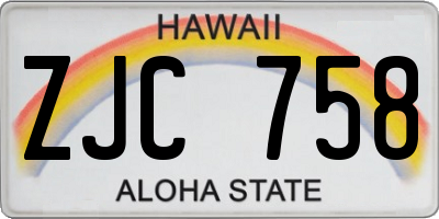 HI license plate ZJC758