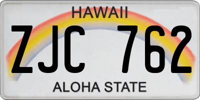 HI license plate ZJC762