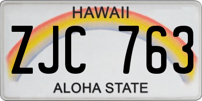 HI license plate ZJC763