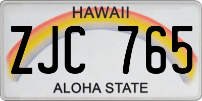 HI license plate ZJC765