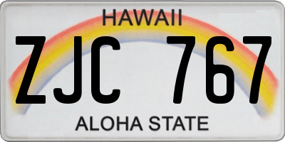 HI license plate ZJC767