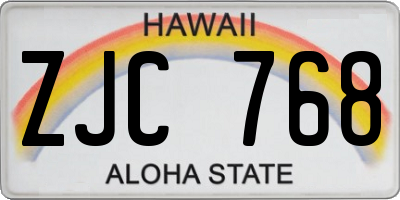 HI license plate ZJC768