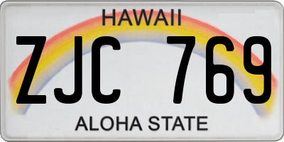 HI license plate ZJC769