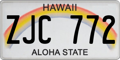 HI license plate ZJC772