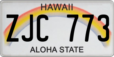 HI license plate ZJC773