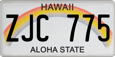HI license plate ZJC775