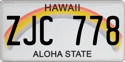 HI license plate ZJC778