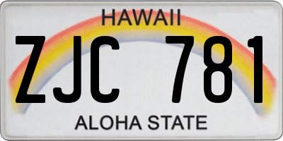HI license plate ZJC781