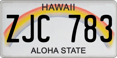 HI license plate ZJC783