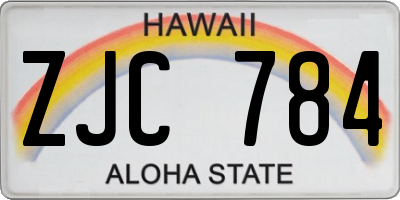 HI license plate ZJC784