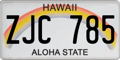 HI license plate ZJC785