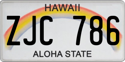 HI license plate ZJC786