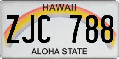 HI license plate ZJC788