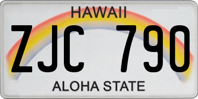 HI license plate ZJC790