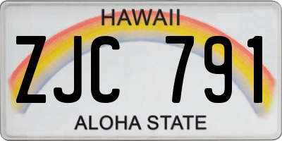 HI license plate ZJC791