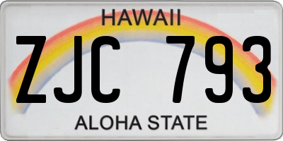 HI license plate ZJC793