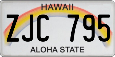 HI license plate ZJC795