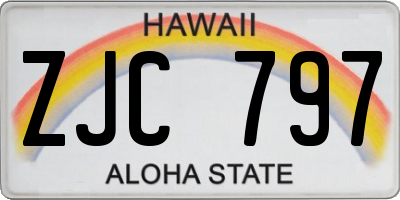 HI license plate ZJC797
