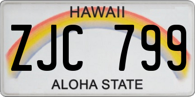 HI license plate ZJC799