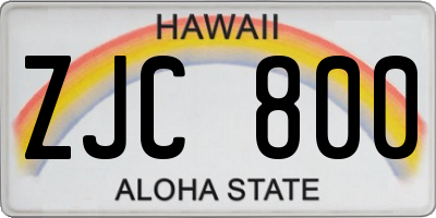 HI license plate ZJC800