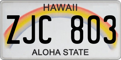 HI license plate ZJC803